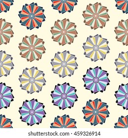 Abstract seamless pattern flowers. Floral repeating background, can be used for wallpaper, cover fills, web page background, surface textures.
