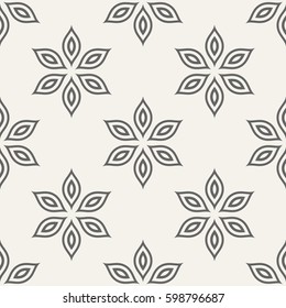Abstract seamless pattern with flowers. Geometric floral ornament. Vector background.
