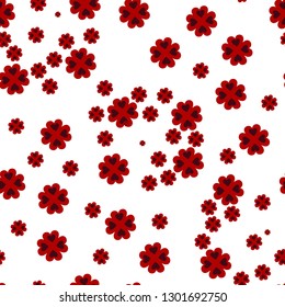 Abstract seamless  pattern with flowers from hearts. Template greeting card, invitation and advertising banner, brochure. Cute Valentine cards. Wrapping paper for present. Vector