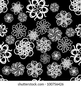 abstract seamless pattern with flowers and leaves