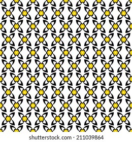 Abstract seamless pattern with flowers and leaves