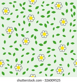 Abstract seamless pattern flowers and leaves
