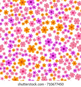abstract seamless pattern of flowers on a white background. For prints, cards, invitations, birthday, holidays, party, celebration, wedding, Valentine's day. Vector illustration.