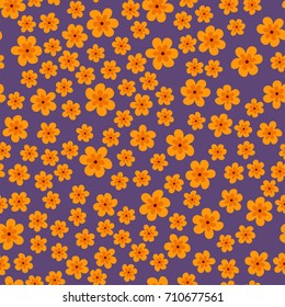 abstract seamless pattern of flowers on a purple background. For prints, cards, invitations, birthday, holidays, party, celebration, wedding, Valentine's day. Vector illustration.