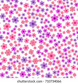 abstract seamless pattern of flowers on a white background. For prints, cards, invitations, birthday, holidays, party, celebration, wedding, Valentine's day. Vector illustration.