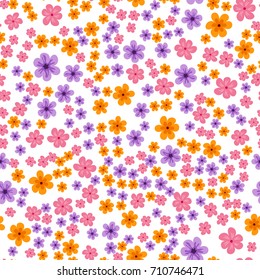 abstract seamless pattern of flowers on a white background. For prints, cards, invitations, birthday, holidays, party, celebration, wedding, Valentine's day. Vector illustration.