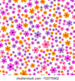 abstract seamless pattern of flowers on a white background. For prints, cards, invitations, birthday, holidays, party, celebration, wedding, Valentine's day. Vector illustration.