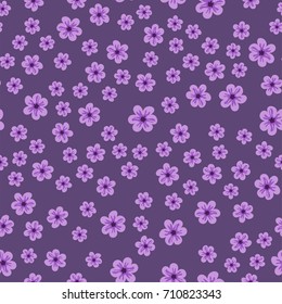 abstract seamless pattern of flowers on a purple background. For prints, cards, invitations, birthday, holidays, party, celebration, wedding, Valentine's day. Vector illustration.