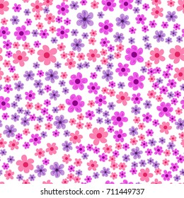 abstract seamless pattern of flowers on a white background. For prints, cards, invitations, birthday, holidays, party, celebration, wedding, Valentine's day. Vector illustration.