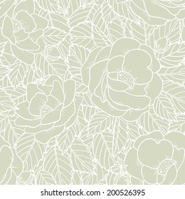 Abstract seamless pattern with flowers roses. Floral repeating background. Endless print texture. Fabric design. Wallpaper - vector 