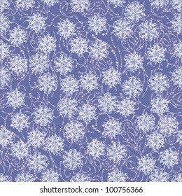 abstract seamless pattern with flowers or snowflakes. Universal background on all seasons