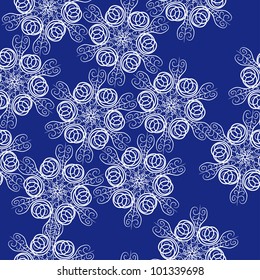 abstract seamless pattern with flowers or snowflakes. Beauty floral background