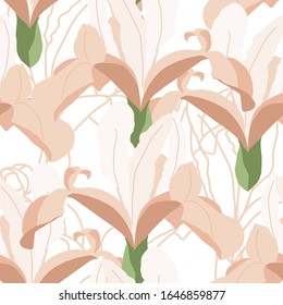 Abstract seamless pattern with flowers. Vector background for various surface.