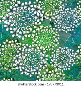 Abstract seamless pattern with flowers. Vector, EPS 10 