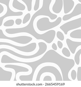 Abstrato padrão sem emenda com formas orgânicas fluidas, criando um design dinâmico e moderno. Ilustração vetorial.