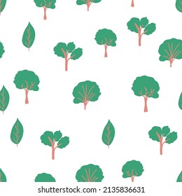 Abstract seamless pattern with forest. background for various surface. Trendy hand drawn textures.
