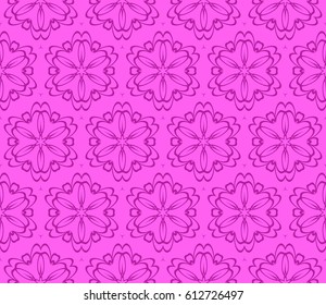 Abstract seamless pattern in the form of a multicolored mosaic with elements of lace and floral ornament. vector illustration. For textiles, design, wallpapers, greeting cards, products for home