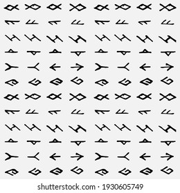 Abstract seamless pattern in the form of Norwegian runes. Patterns made in the form of Scandinavian runes.