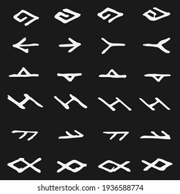 Abstract seamless pattern in the form of Norwegian runes. Patterns made in the form of Scandinavian runes.