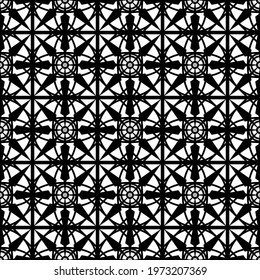 abstract seamless pattern in the form of an ornament in black color for prints on fabrics, packaging, walls also for stencils in the manufacture of metal grilles