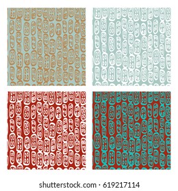 Abstract seamless pattern in four color palettes. Easy change and repaint.