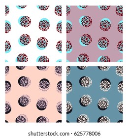 Abstract seamless pattern in four color palettes. Easy change and repaint.