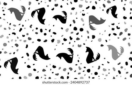 Abstract seamless pattern with fox symbols. Creative leopard backdrop. Vector illustration on white background
