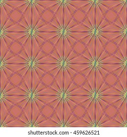 Abstract seamless pattern with fractal star on a dark pink background