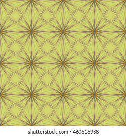 Abstract seamless pattern with fractal star on a beige background