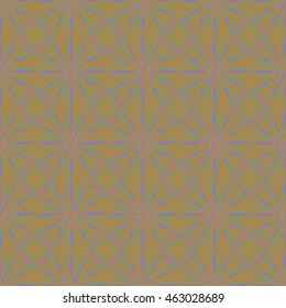 Abstract seamless pattern with fractal star on a light brown background