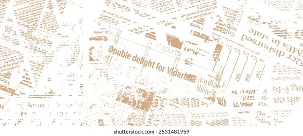 Abstract seamless pattern with fragments of unreadable newspaper 