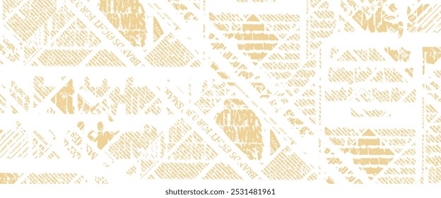 Abstract seamless pattern with fragments of unreadable newspaper 