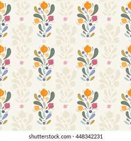 Abstract seamless pattern with fruits and berries.