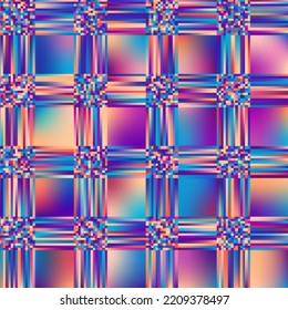 Abstract seamless pattern. Futuristic blur plaid.