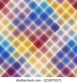 Abstract seamless pattern. Futuristic wavy blur plaid.