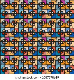 Abstract seamless pattern. Geometric background. Tile, patchwork. Fabric design