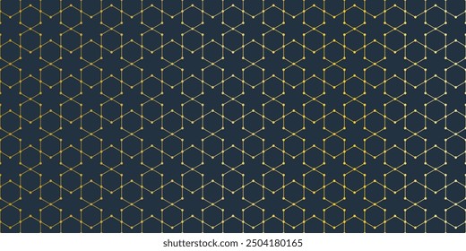 Abstract seamless pattern with a geometric background of polygonal golden lines. Stylish vector texture