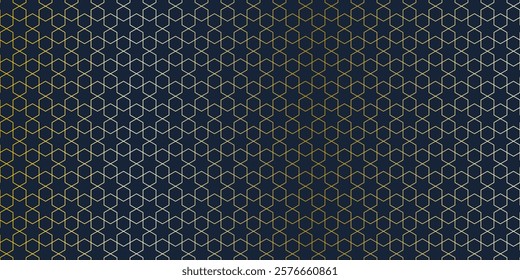 Abstract seamless pattern with a geometric background of polygonal golden lines. Stylish vector texture