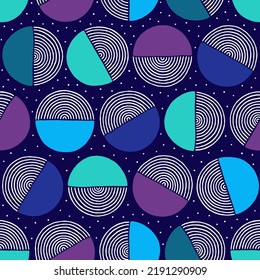 Abstract seamless pattern. Geometric circle checked background. Repeat modern texture. Repeated bright patern. Contemporary geometry backdrop. Repeating mark design for prints. Vector illustration