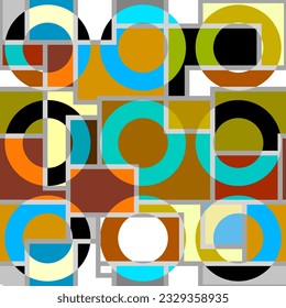 Abstract seamless pattern. Geometric circles. Vector image.