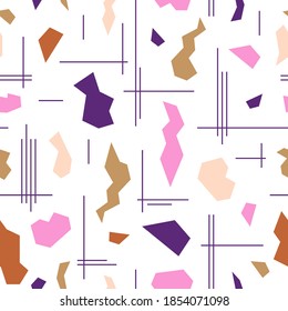 Abstract seamless pattern. Geometric colorful backdrop of modern shaped elements. Contemporary geometric vector background