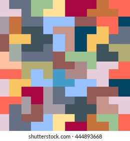 Abstract Seamless pattern of geometric colorful blocks. Vector background 