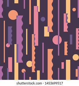 Abstract seamless pattern. Geometric decorative backgound. Space planets structure. Vintage ornament backdrop. Vector illustration. 