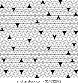 Abstract seamless pattern. Geometric design. Black and white triangles. Vector illustration.