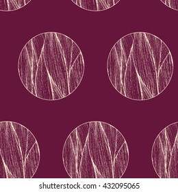 Abstract seamless pattern. Geometric design with striped circles.