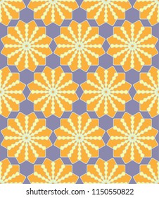 Abstract seamless pattern with geometric elements  and  with elements of mandala