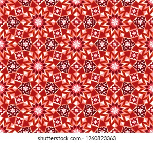 Abstract seamless pattern with geometric elements and with elements of colorful kaleidoscope