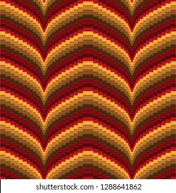 Abstract seamless pattern with geometric elements in bargello style