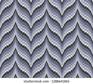 Abstract seamless pattern with geometric elements in bargello style