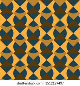 Abstract seamless pattern with geometric elements - semicircle, triangles, squares, rhombus 